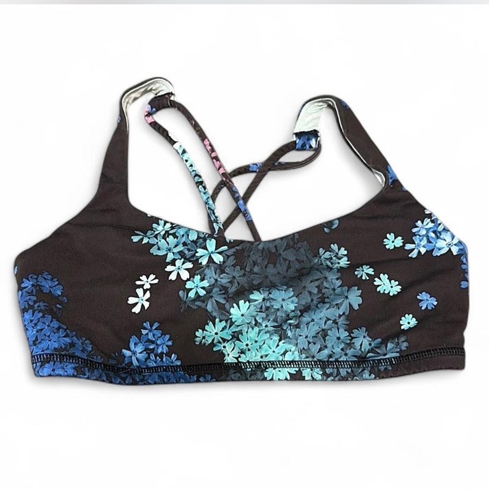Lululemon Athletica Floral Sports Bra - Black and Blue